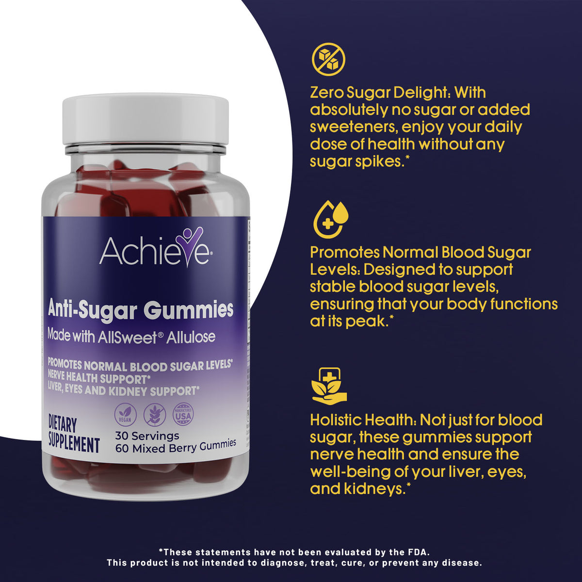 Achieve Glucose Support Sugar Free Gummies