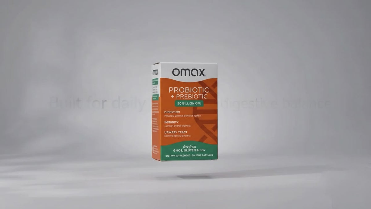 OMAX® Synbiotic Probiotic + Prebiotic | with Chicory Root Inulin
