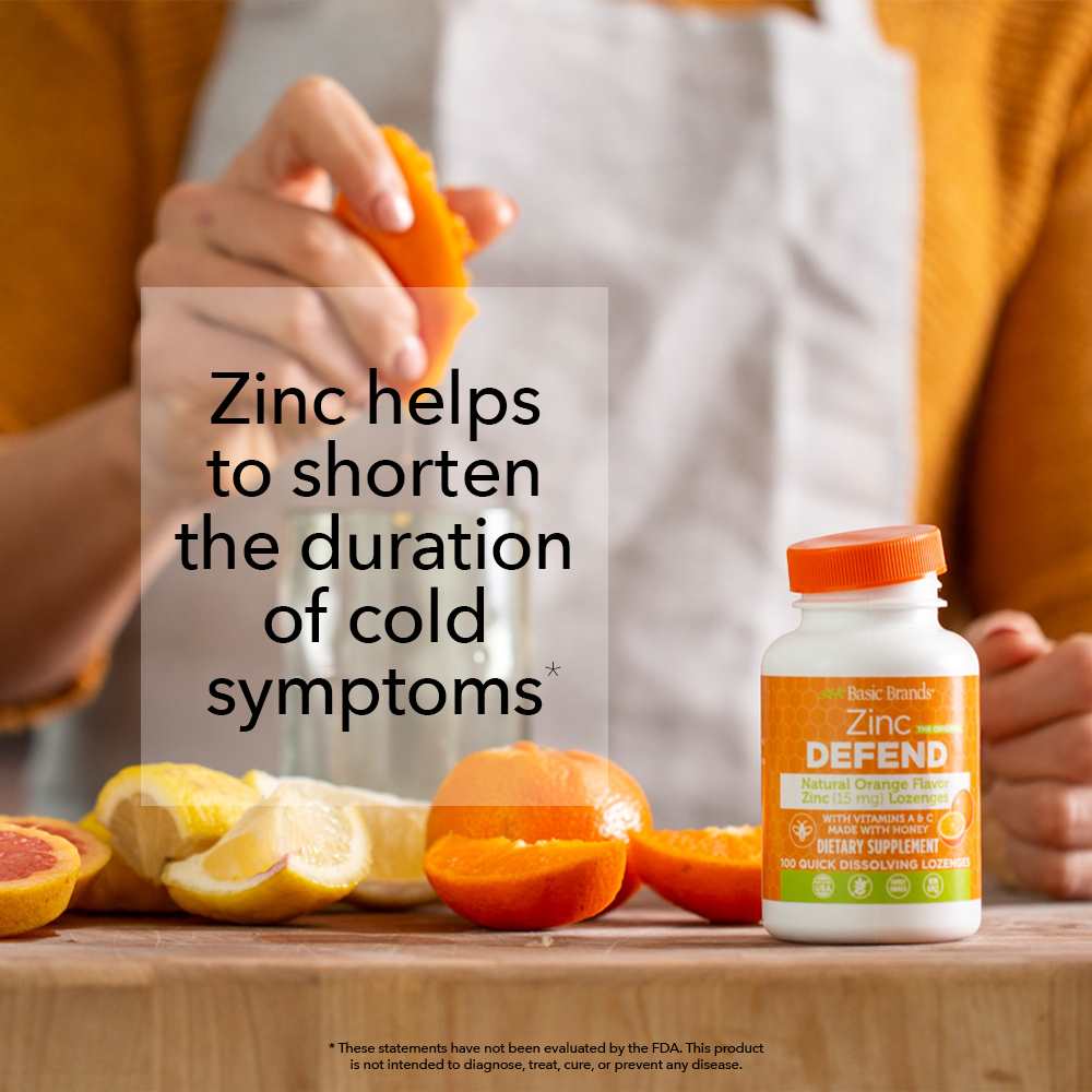 Basic Health Brands® Zinc Lozenges, Orange